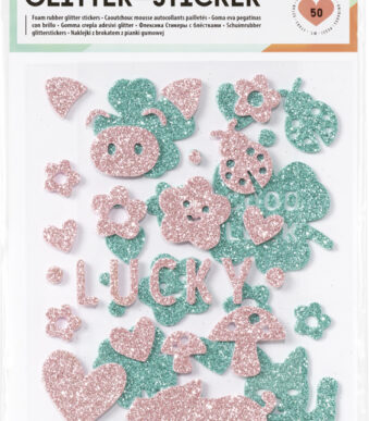 folia schuimrubber Glitter-stickers 'Lucky'