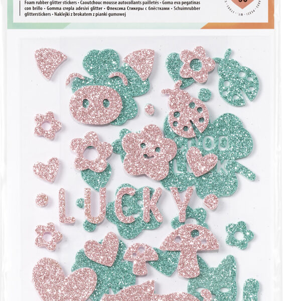 folia schuimrubber Glitter-stickers 'Lucky'