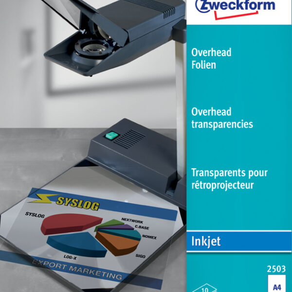 AVERY Zweckform Inkjet OHP/Overheadfolie, A4, helder, dikte 0,11 mm