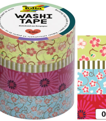 folia deco plakband Washi-Tape Bloemschikken, set van 4