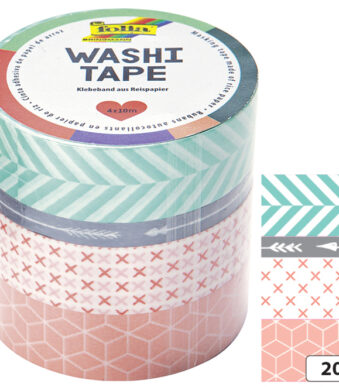 folia deco plakband Washi-Tape GEOMETRISCH, set van 4
