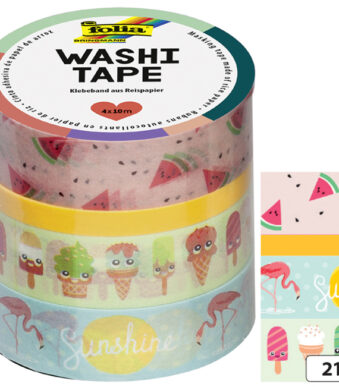folia deco plakband Washi-Tape TROPICAL, set van 4