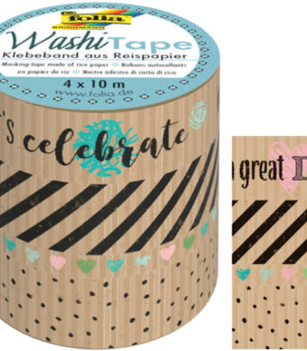 folia deco plakband Washi-Tape KRAFTPAPIER I, set van 4