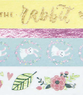 folia Deko-Klebeband Washi-Tape ´FOLLOW THE RABBIT´, 4er Set