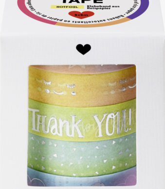 folia deco plakband Washi-Tape 'HOTFOIL RAINBOW', set van 5