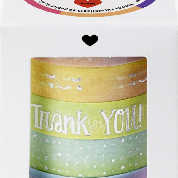 folia deco plakband Washi-Tape 'HOTFOIL RAINBOW', set van 5