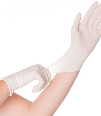 HYGOSTAR Latex-handschoen SKIN, S, wit, gepoederd