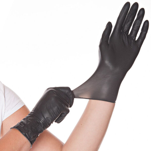 HYGOSTAR Latex-handschoen 'DIABLO', XL, zwart, poedervrij
