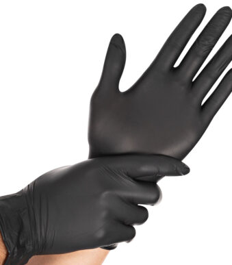 HYGOSTAR Nitril handschoen 'DARK', XL, zwart, poedervrij