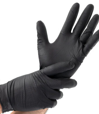 HYGOSTAR Nitril handschoen 'POWER GRIP', XL, zwart, poedervrij