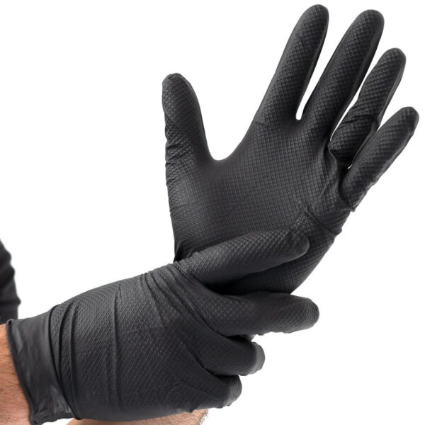 HYGOSTAR Nitril handschoen 'POWER GRIP', XL, zwart, poedervrij