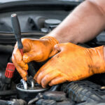 HYGOSTAR Nitril handschoen 'POWER GRIP', L, oranje, poedervrij