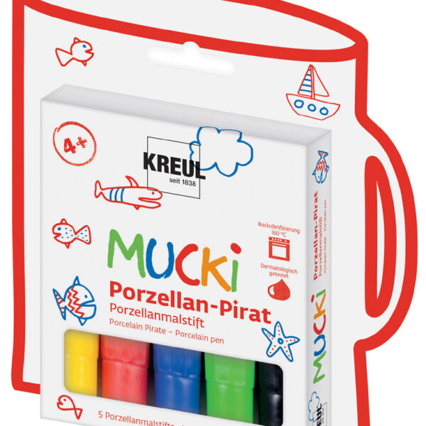 KREUL Porselein-Piraat Porseleinpen 'MUCKI', set van 5