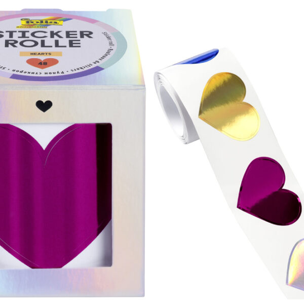 folia stickers HEARTS, op rol, 3 m