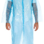 HYGOSTAR PE-bezoekersjas met drukknopen, wit