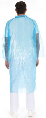 HYGOSTAR PE-bezoekersjas met drukknopen, blauw