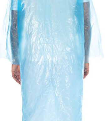 HYGOSTAR PE-bezoekersjas met drukknopen, blauw