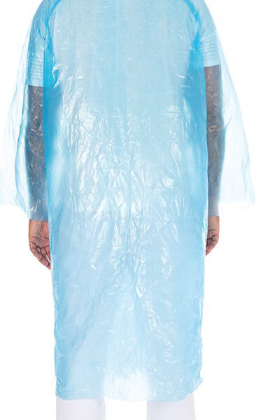 HYGOSTAR PE-bezoekersjas met drukknopen, blauw