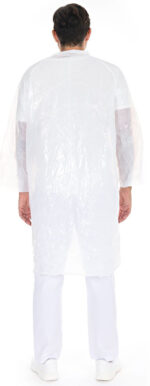 HYGOSTAR PE-bezoekersjas met drukknopen, wit