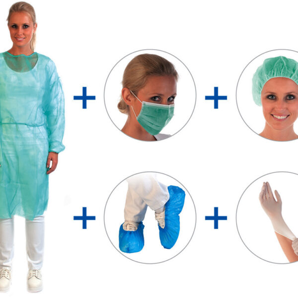 HYGOSTAR beschermingsset MRSA II, groen, 5-delig