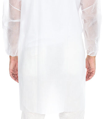 HYGOSTAR PP-bezoekersjas met klittenbandsluiting, wit, XL