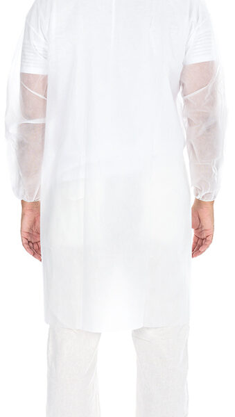 HYGOSTAR PP-bezoekersjas met klittenbandsluiting, wit, XL