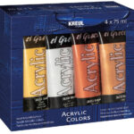 KREUL acrylverf el Greco Acrylic metallic, 75 ml, set van 4