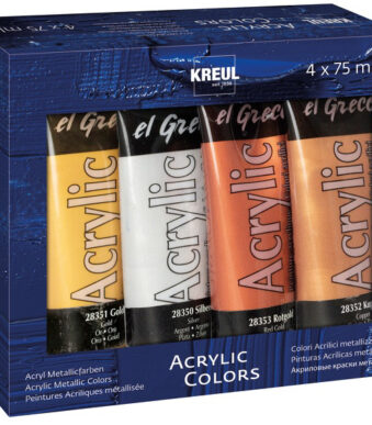 KREUL acrylverf el Greco Acrylic metallic, 75 ml, set van 4