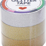 folia deco plakband 'Glitter Tape', zilver/lichtgoud/goud