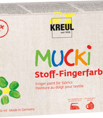 KREUL vingerverf voor textiel 'MUCKI', 150 ml, set van 6