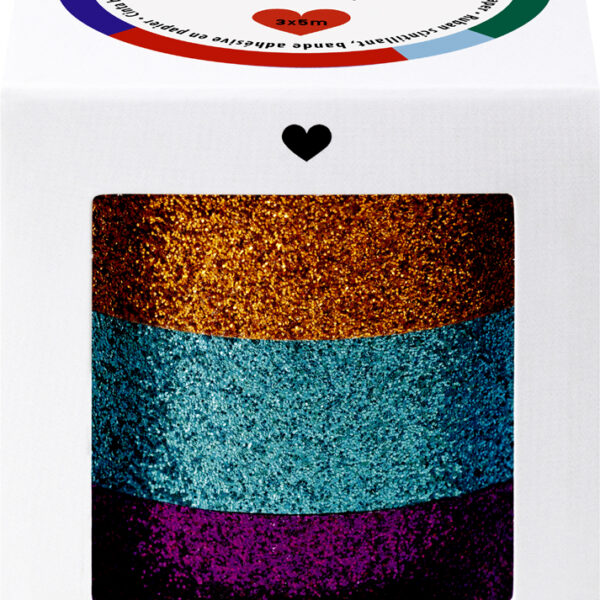 folia deco plakband Glitter-Tape, koper/turquoise/violet