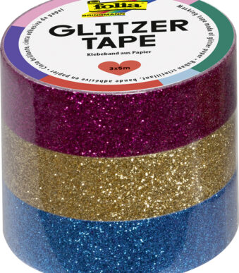 folia deco plakband 'Glitter Tape', roze/goud/lichtblauw