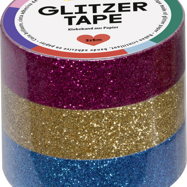 folia deco plakband 'Glitter Tape', roze/goud/lichtblauw