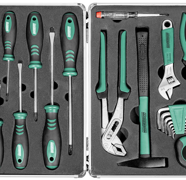 BRÜDER MANNESMANN gereedschapset, 24-delig, in aluminium koffer