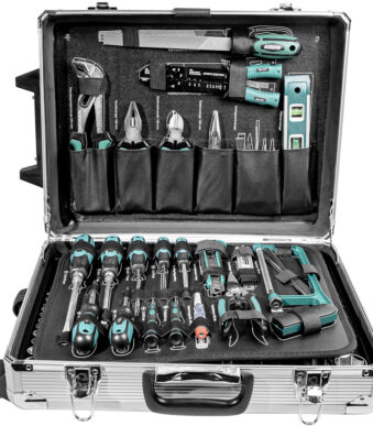 BRÜDER MANNESMANN gereedschapset, 159-delig, in aluminium trolley