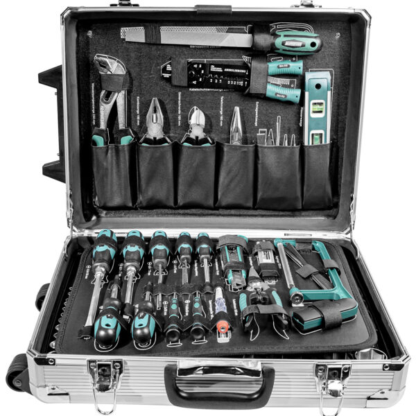 BRÜDER MANNESMANN gereedschapset, 159-delig, in aluminium trolley