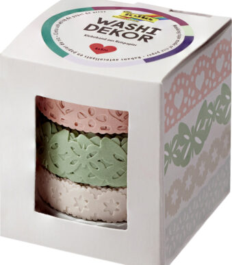 folia Deco-rand Washi-Dekor 'Pastel', set van 4