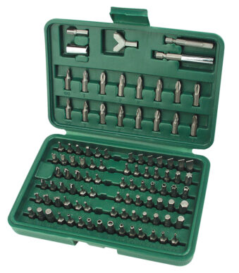 BRÜDER MANNESMANN bit-box-set, 100-delig, in een cassette