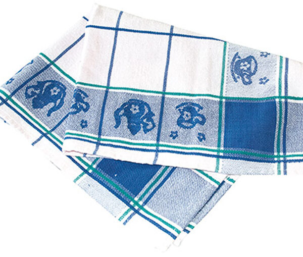 HYGOSTAR keukendoek ´LANDHAUS´, katoen, wit/blauw