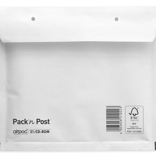 MAILmedia CD-luchtkussen envelop, type CD, wit, 14 g, 100 stuks