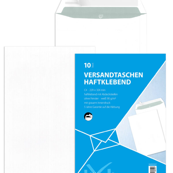 MAILmedia akte-envelop offset wit, C4, 22,9 x 32,4 cm, zonder venster, zelfklevend, 10 st.