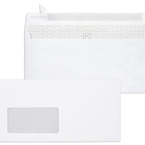 MAILmedia envelop 'MAILdigital', 110x220 mm, wit, venster li. 45x90 mm, zelfkl., 90 g/m2, 500 st