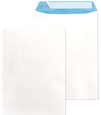 MAILmedia akte-envelop, DIN B4, 25 x 35,3 cm, vezelversterkt, zelfklevend, wit/blauw, 250 st.