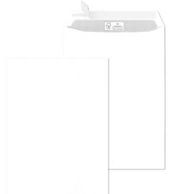 MAILmedia akte-envelop offset wit, B4, 25 x 35,3 cm, zonder venster, zelfklevend, 250 st.