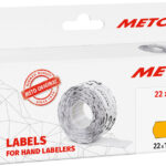 METO etiketten voor prijstang, 22 x 12 mm, fluor oranje