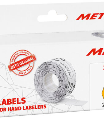 METO etiketten voor prijstang, 22 x 12 mm, fluor oranje