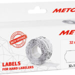 METO etiketten voor prijstang, 32 x 19 mm, wit