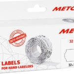 METO etiketten voor prijstang, 32 x 19 mm, wit