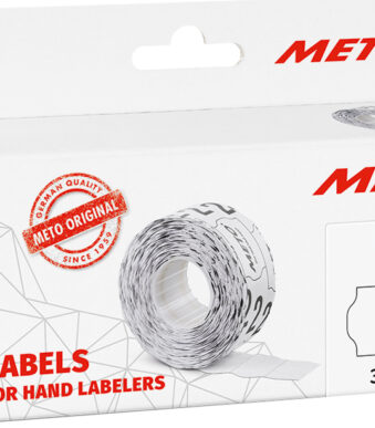 METO etiketten voor prijstang, 32 x 19 mm, wit