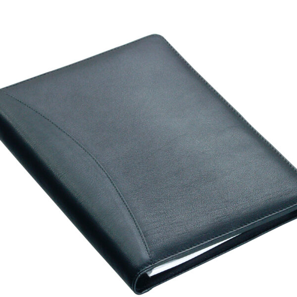 Alassio schrijfmap met ringband ´BENACO´, A5, nappa-leer, zwart